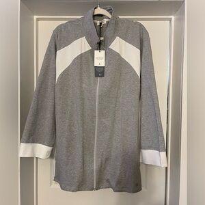 Lux Leisure by Neon Buddha ELATED JACKET 3X. Gray & White